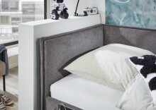 Polsterliege >Fun< Liegefläche 140x200cm, City Grau, Stellmaß: 153x90x215cm (BxHxT)