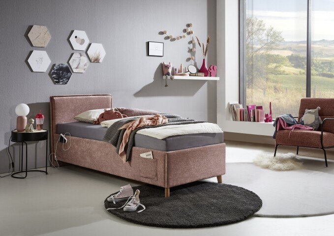 Polsterbett >Fun mit BK< Liegefläche 90x200cm, City Rose, Stellmaß: 103x90x215cm (BxHxT)