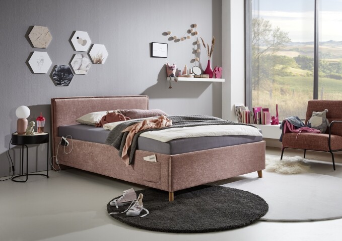 Polsterbett >Fun mit BK< Liegefläche 120x200cm, City Rose, Stellmaß: 133x90x215cm (BxHxT)