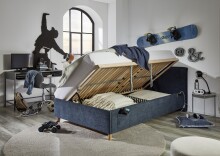 Polsterbett >Fun mit BK< Liegefläche 140x200cm, Dunkelblau Stellmaß: 153x90x215cm (BxHxT)