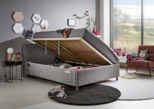 Polsterbett >Fun mit BK< Liegefläche 140x200cm, City Grau, Stellmaß: 153x90x215cm (BxHxT)