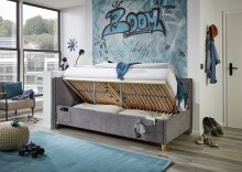 Polsterliege >Fun mit BK< Liegefläche 120x200cm, City Grau, Stellmaß: 133x90x215cm (BxHxT)