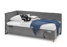 Polsterliege >Fun mit BK< Liegefläche 120x200cm, City Grau, Stellmaß: 133x90x215cm (BxHxT)