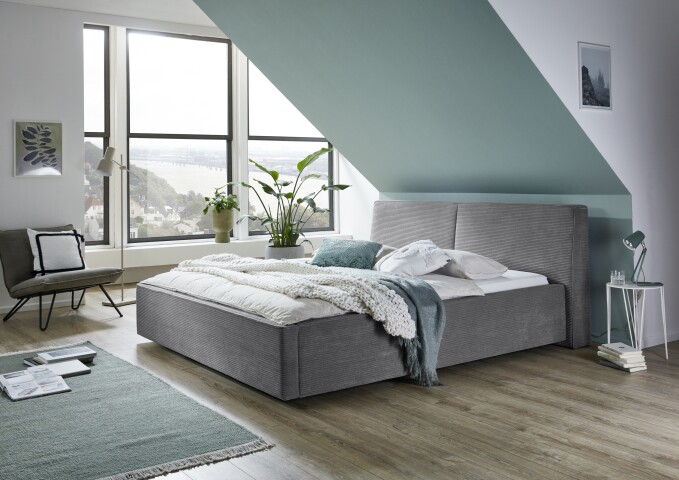 Polsterbett >Magnum< Liegefläche 160x200cm, grau, Stellmaß: 192x95x229cm (BxHxT)