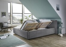 Polsterbett >Magnum mit BK< Liegefläche 160x200cm, grau, Stellmaß: 192x95x229cm (BxHxT)