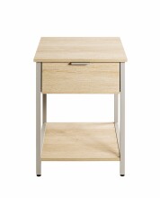 Beistelltisch >37780< Nachttisch, 1 Schublade, Eiche Dekor/Kaschmirgrau - 40x55x40cm (BxHxT)