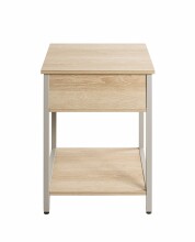 Beistelltisch >37780< Nachttisch, 1 Schublade, Eiche Dekor/Kaschmirgrau - 40x55x40cm (BxHxT)