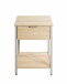 Beistelltisch >37780< Nachttisch, 1 Schublade, Eiche Dekor/Kaschmirgrau - 40x55x40cm (BxHxT)