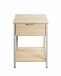 Beistelltisch >37780< Nachttisch, 1 Schublade, Eiche Dekor/Kaschmirgrau - 40x55x40cm (BxHxT)