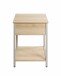 Beistelltisch >37780< Nachttisch, 1 Schublade, Eiche Dekor/Kaschmirgrau - 40x55x40cm (BxHxT)
