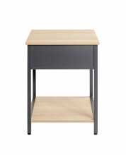 Beistelltisch >37880< Nachttisch, 1 Schublade, anthrazit, Eiche Dekor - 40x55x40cm (BxHxT)