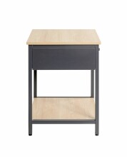 Beistelltisch >37880< Nachttisch, 1 Schublade, anthrazit, Eiche Dekor - 40x55x40cm (BxHxT)