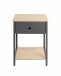 Beistelltisch >37880< Nachttisch, 1 Schublade, anthrazit, Eiche Dekor - 40x55x40cm (BxHxT)