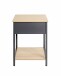 Beistelltisch >37880< Nachttisch, 1 Schublade, anthrazit, Eiche Dekor - 40x55x40cm (BxHxT)