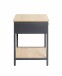 Beistelltisch >37880< Nachttisch, 1 Schublade, anthrazit, Eiche Dekor - 40x55x40cm (BxHxT)