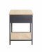Beistelltisch >37880< Nachttisch, 1 Schublade, anthrazit, Eiche Dekor - 40x55x40cm (BxHxT)