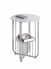 Beistelltisch >54185< in grau (Coolgrey), Metall - 49x36cm (HxD)