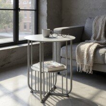 Beistelltisch >54185< in grau (Coolgrey), Metall -...