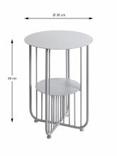 Beistelltisch >54185< in grau (Coolgrey), Metall - 49x36cm (HxD)