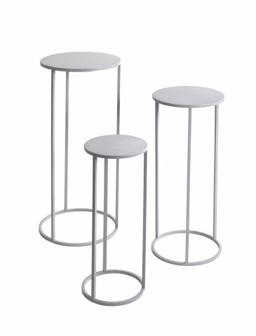 Blumentisch >54186< (3-teilig) in grau (Coolgrey), Metall - 70x30cm (HxD)