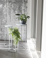 Blumentisch >54186< (3-teilig) in grau (Coolgrey), Metall - 70x30cm (HxD)