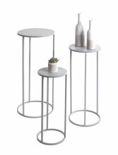 Blumentisch >54186< (3-teilig) in grau (Coolgrey), Metall - 70x30cm (HxD)