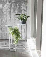 Blumentisch >54186< (3-teilig) in grau (Coolgrey), Metall - 70x30cm (HxD)