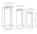 Blumentisch >54186< (3-teilig) in grau (Coolgrey), Metall - 70x30cm (HxD)