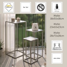 Blumentisch >54187< (3-teilig) in grau (Coolgrey), Metall - 18x50x18cm (BxHxT)