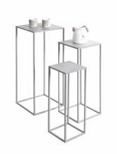 Blumentisch >54187< (3-teilig) in grau (Coolgrey), Metall - 18x50x18cm (BxHxT)