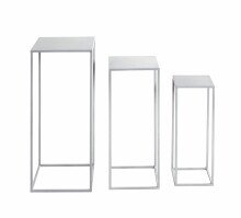 Blumentisch >54187< (3-teilig) in grau (Coolgrey), Metall - 18x50x18cm (BxHxT)