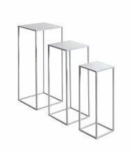 Blumentisch >54187< (3-teilig) in grau (Coolgrey), Metall - 18x50x18cm (BxHxT)
