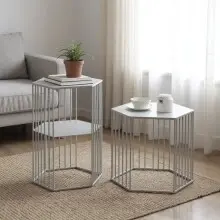 Satztisch >54192< (2-teilig) in grau (Coolgrey),...