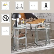 Satztisch >54192< (2-teilig) in grau (Coolgrey), Metall - 38x55x33cm (BxHxT)