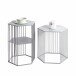 Satztisch >54192< (2-teilig) in grau (Coolgrey), Metall - 38x55x33cm (BxHxT)