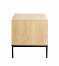 Nachtkommode >55496< 2 Schubladen, anthrazit, eiche Dekor, schwarz - 40x50x45 (BxHxT)