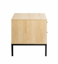 Nachtkommode >55496< 2 Schubladen, anthrazit, eiche Dekor, schwarz - 40x50x45 (BxHxT)