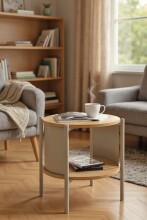 Beistelltisch >59135< in eiche Dekor, Kaschmirgrau...