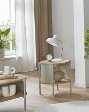 Beistelltisch >59135< in eiche Dekor, Kaschmirgrau - 44x44cm (HxD)