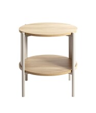 Beistelltisch >59135< in eiche Dekor, Kaschmirgrau - 44x44cm (HxD)