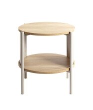 Beistelltisch >59135< in eiche Dekor, Kaschmirgrau - 44x44cm (HxD)