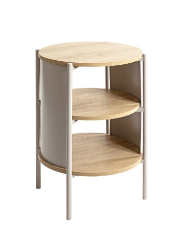 Beistelltisch >59136< in Eiche Dekor / Kaschmirgrau - 60x44cm (HxD)