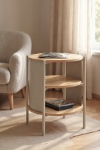 Beistelltisch >59136< in Eiche Dekor / Kaschmirgrau - 60x44cm (HxD)