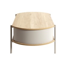 Couchtisch >59137< in Eiche Dekor, Kaschmirgrau - 100x37x54cm (BxHxT)