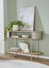 Konsole >59138< in Eiche Dekor / Kaschmirgrau - 110x76x39cm (BxHxT)