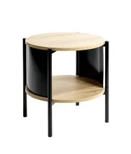 Beistelltisch >59535< in eiche Dekor / schwarz -...
