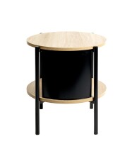 Beistelltisch >59535< in eiche Dekor / schwarz - 44x44cm (HxD)