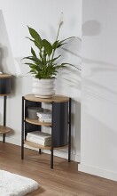 Beistelltisch >59536< in Eiche Dekor, schwarz  - 60x44cm (HxD)