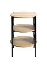 Beistelltisch >59536< in Eiche Dekor, schwarz  - 60x44cm (HxD)
