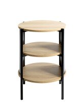 Beistelltisch >59536< in Eiche Dekor, schwarz  - 60x44cm (HxD)
